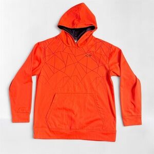 Champion Duo-Dry Hoodie - Bright Orange with Geometric Pattern